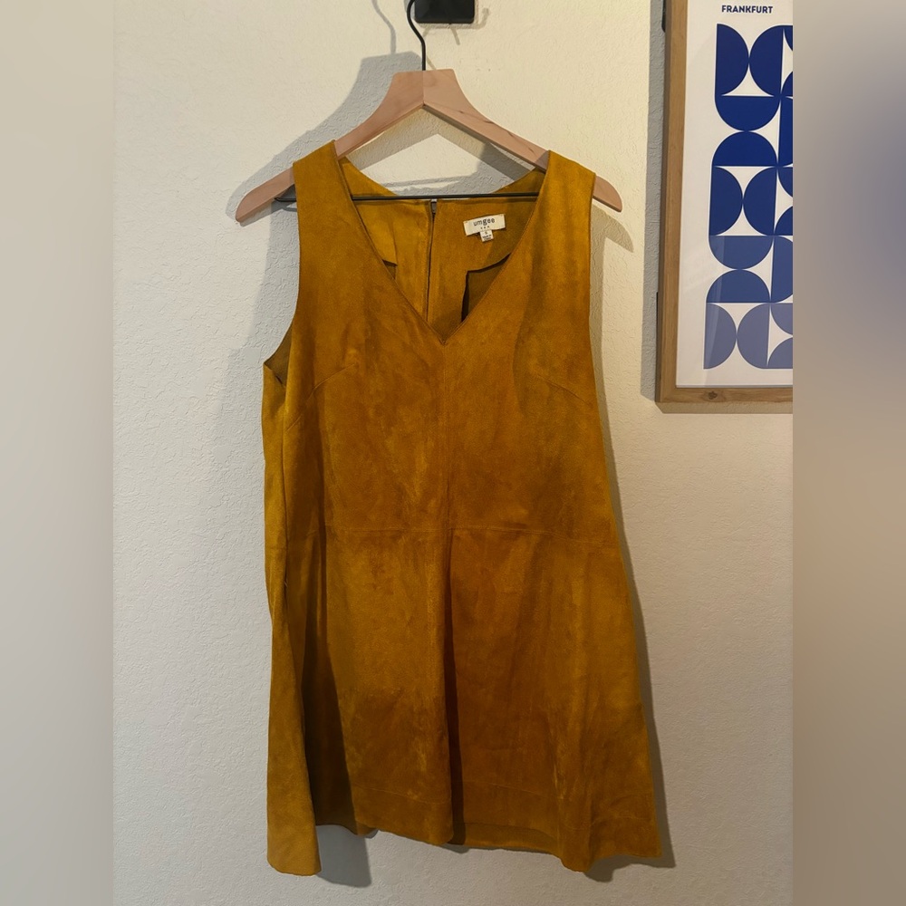 Umgee Yellow/Mustard Faux Suede Mini Dress